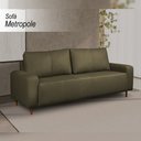 Ver imagem 2 de Sofá Decorativo Sala de Estar Metropole 3 Lugares 220cm Couro Fendi - Mozzelar