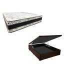 Ver imagem 1 de Cama Base Box Baú Casal Super Confort Sintético Marrom + Colchão Casal Super Confort D33 28x138x188
