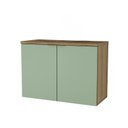 Ver imagem 2 de Gabinete de Banheiro 90cm x 65cm Nature Marrom/Carvalho/Verde