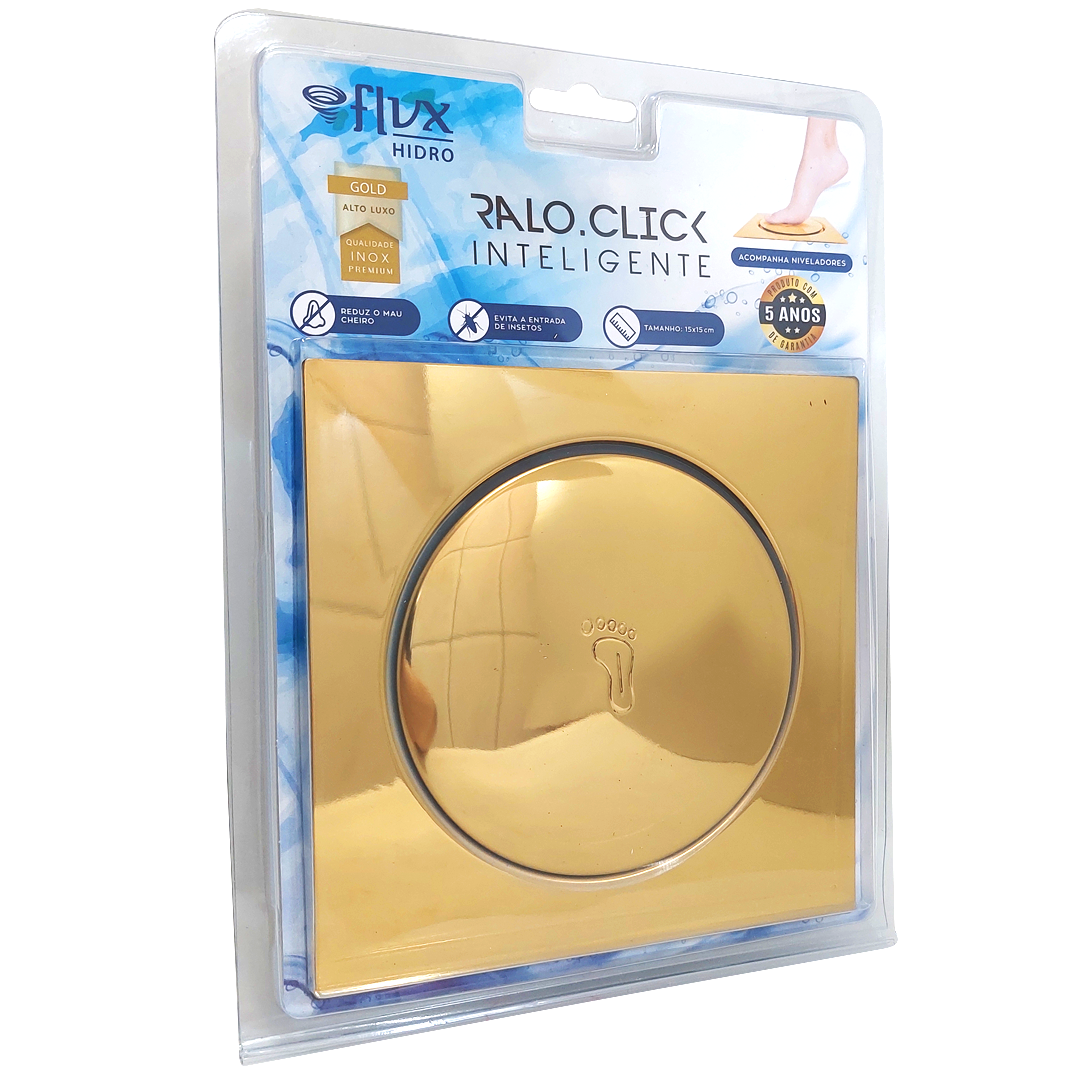 Ralo Click Quadrado 15x15cm Gold - 6