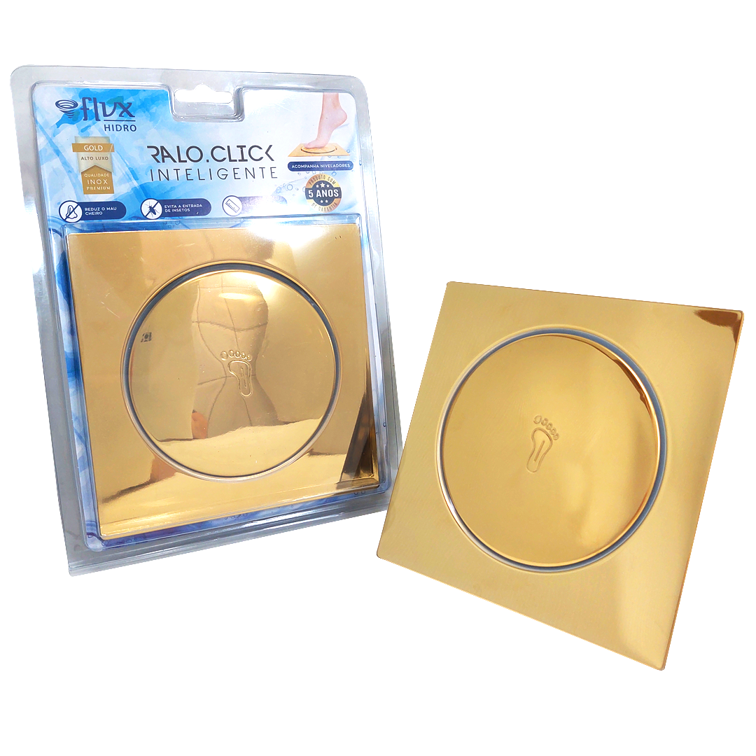 Ralo Click Quadrado 15x15cm Gold - 5