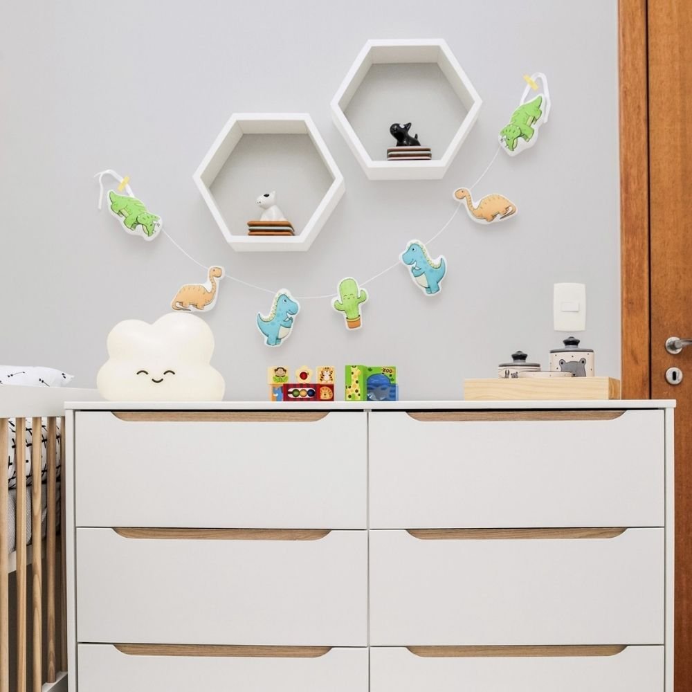Luminária Abajur Mesa Infantil DecorFun Quarto do Bebê Nuvem Branca - 4
