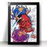 Quadro Tradicional Japonesa Mascaras Hannya Decorativo 44x32 - 1