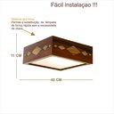 Ver imagem 3 de Luminária Decorativa Madeira Plafon Maresias Nog 40cm:Pau Ferro