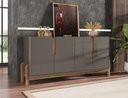 Ver imagem 1 de Aparador Buffet Sala Lizz 170cm Cinza Pérola Marrom