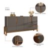 Aparador Buffet Sala Lizz 170cm Cinza Pérola Marrom - 3