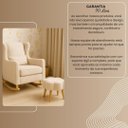 Ver mais imagens de Poltrona de Balanço para Amamentação com Puff em Bouclé Bege