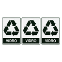 Ver imagem 1 de Combo 6 Adesivos De Sinalização Lixo Vidro 15x20 Acesso - S-242 F9e