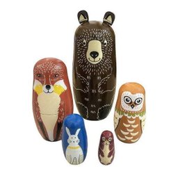 Jogo 5 Matrioshka Bichos Silvestres - 1