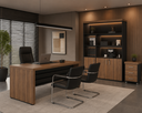 Ver imagem 1 de Conjunto Artany: Mesa, Gaveteiro e Estante c/ LED