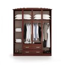 Ver imagem 2 de Guarda-Roupa Casal com Espelho 4 Portas 2 Gavetas Veneza Clássica Móveis Mpo