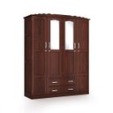Ver imagem 1 de Guarda-Roupa Casal com Espelho 4 Portas 2 Gavetas Veneza Clássica Móveis Mpo