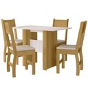 Ver imagem 1 de Kit Mesa de Jantar Milano 108x68 Cm com 4 Cadeiras Milano Freijo/off White/savana