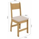 Ver imagem 4 de Kit Mesa de Jantar Milano 108x68 Cm com 4 Cadeiras Milano Freijo/off White/savana