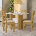 Ver imagem 2 de Kit Mesa de Jantar Milano 108x68 Cm com 4 Cadeiras Milano Freijo/off White/savana