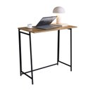 Ver imagem 4 de Escrivaninha Mesa Escritório Industrial Dobrável Montada 80cm Marrom/Preto
