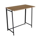 Ver imagem 2 de Escrivaninha Mesa Escritório Industrial Dobrável Montada 80cm Marrom/Preto
