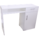 Ver imagem 1 de Escrivaninha Multifuncional para Manicure, Escritório, Computador com Gaveta e Porta Mdf - Branco - 