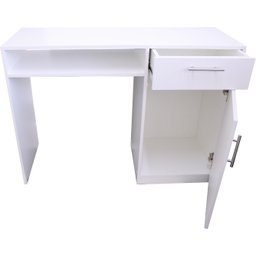 Escrivaninha Multifuncional para Manicure, Escritório, Computador com Gaveta e Porta Mdf - Branco -  - 9