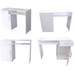 Escrivaninha Multifuncional para Manicure, Escritório, Computador com Gaveta e Porta Mdf - Branco -  - 4