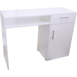 Escrivaninha Multifuncional para Manicure, Escritório, Computador com Gaveta e Porta Mdf - Branco -  - 6