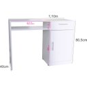 Ver imagem 7 de Escrivaninha Multifuncional para Manicure, Escritório, Computador com Gaveta e Porta Mdf - Branco -