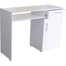 Escrivaninha Multifuncional para Manicure, Escritório, Computador com Gaveta e Porta Mdf - Branco -  - 8