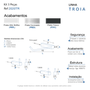 Ver imagem 6 de Kit de Acessórios para Banheiro Preto Fosco 3 Peças 2020tr Grego Metal