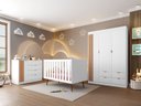 Ver imagem 1 de Quarto Infantil Ayla Branco e Amadeirado com Berço _ Phoenix Baby