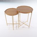Ver imagem 3 de Mesa Lateral Gold 35 Cm X 45 Cm Tauari/dourado