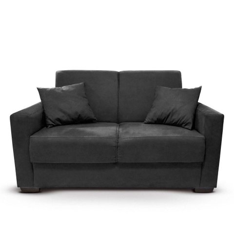 Sofá 2 Lugares Sala de Estar Recepção Suede Vitoria Preto