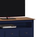 Ver imagem 3 de Rack para Sala com Pés Luis Xv 60501 Linz Móveis 3 Gavetas e Nicho - Azul Petróleo/imbuia Glazer