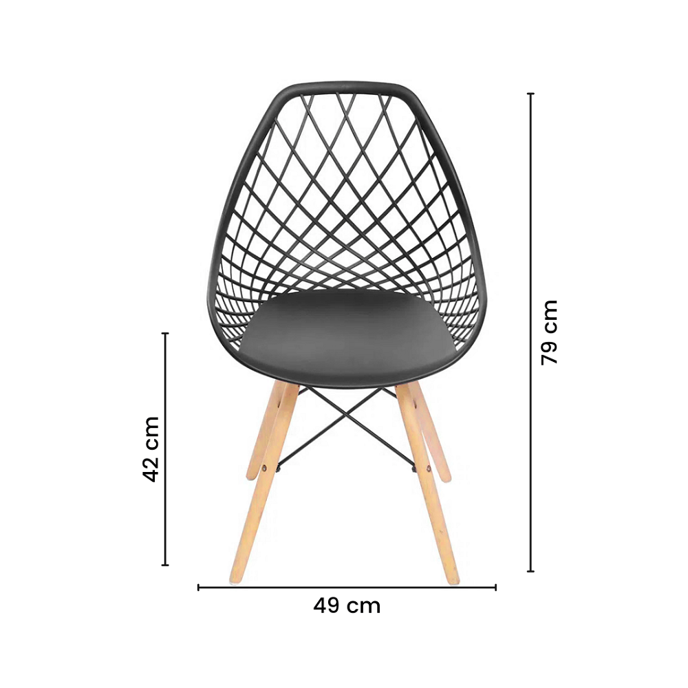 Cadeira Kaila De Jantar Eames Preta - 5