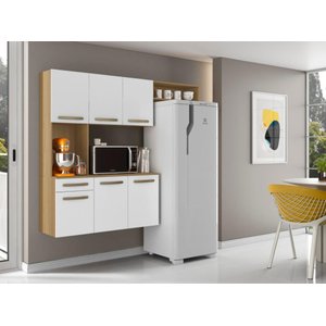 Cozinha Compacta Carol com Balcão Atacama/off White - Aramóveis
