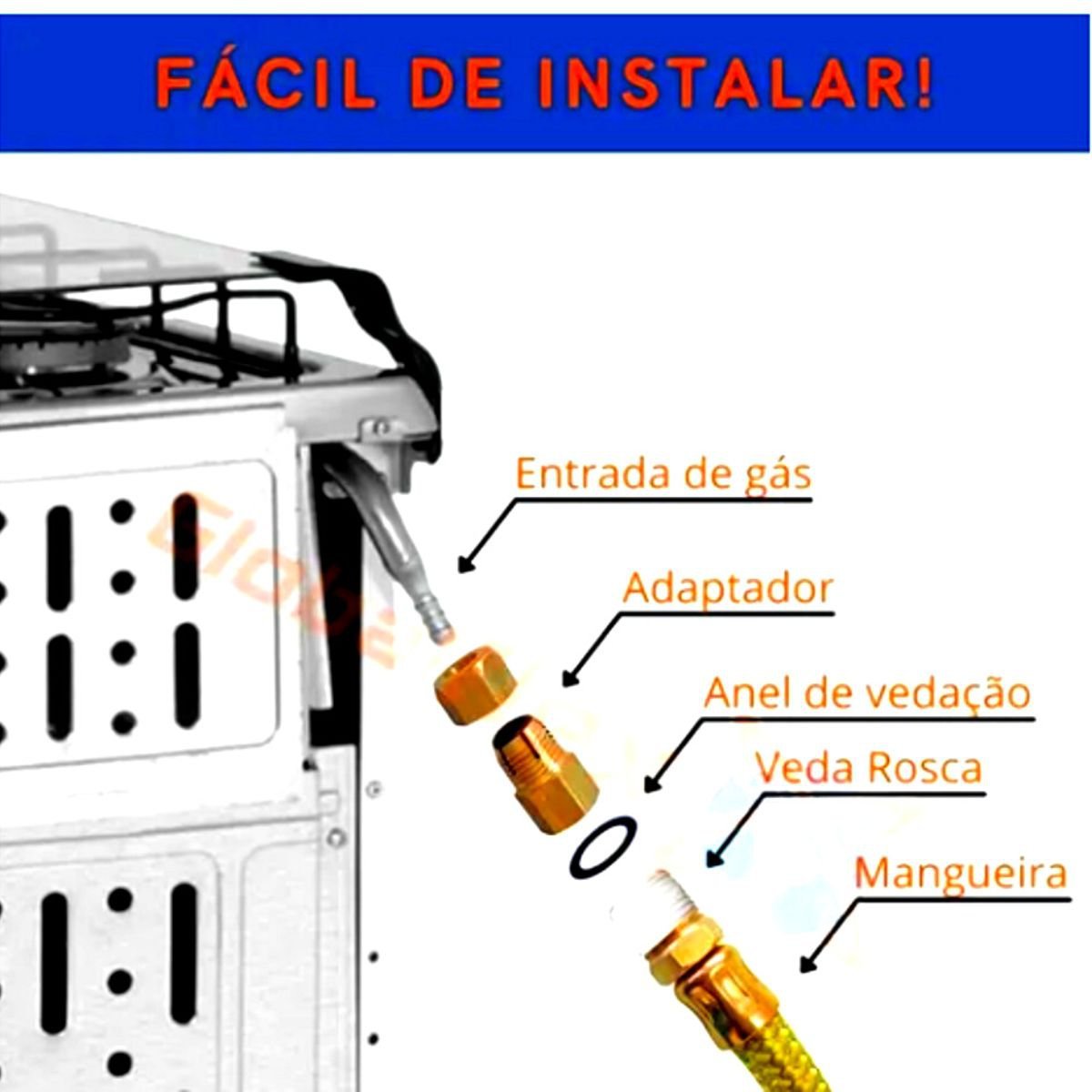 kit gás encanado predial residencial valv reta mang 5 metros - 9