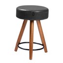 Ver imagem 3 de Kit 2 Banquetas Baixa Viena 50cm Couro Pu Preto