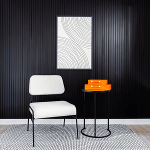 Kit 2 Barras Painel Ripado de Poliestireno Preto (285cm X 12cm)