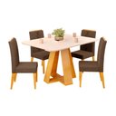 Ver imagem 4 de Conjunto de Mesa Kiara 120cm Cedro Off White e 04 Cadeiras Yasmin Cedro Linho Canela DJ Móveis