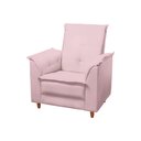 Ver imagem 3 de Poltrona Amamentação e Puff Luna Suede Rosa Bebê Pés Palito Tana Decor Newbelle Decor