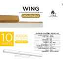 Ver imagem 4 de Arandela Led 10w Espelho Quadro 52cm Wing Dourado 3000k Bivolt