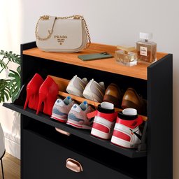 Sapateira Vertical 12 Pares Calçados Multiuso 2 Portas Basculantes Hall de Entrada Quarto Closet - P - 6