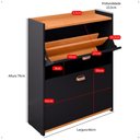 Ver mais imagens de Sapateira Vertical 12 Pares Calçados Multiuso 2 Portas Basculantes Hall de Entrada Quarto Closet - P