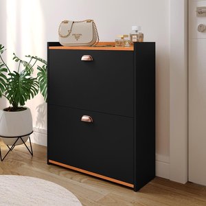 Sapateira Vertical 12 Pares Calçados Multiuso 2 Portas Basculantes Hall de Entrada Quarto Closet - P