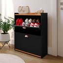 Ver imagem 2 de Sapateira Vertical 12 Pares Calçados Multiuso 2 Portas Basculantes Hall de Entrada Quarto Closet - P