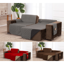 Ver imagem 5 de Capa para sofá retratil matelado tamanho king 5 e 6 lugares 2,5m cinza e preto