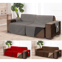 Ver imagem 1 de Capa para sofá retratil matelado tamanho king 5 e 6 lugares 2,5m cinza e preto