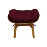 Kit Poltrona + Puff Costela Decoração Descanso Suede Bordo - 6