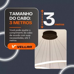 Lustre Pendente 5 Arcos de Cristal | Led 3000k | Pé Direito Alto | Iluminação Difusa - 7
