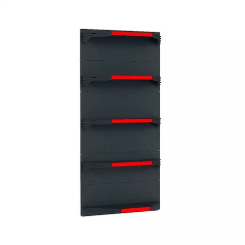Kit 5 Bandejas para Gondola Canto 170 Fit 40/60 Preto Pe Vermelho
