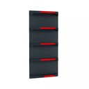 Ver imagem 1 de Kit 5 Bandejas para Gondola Canto 170 Fit 40/60 Preto Pe Vermelho